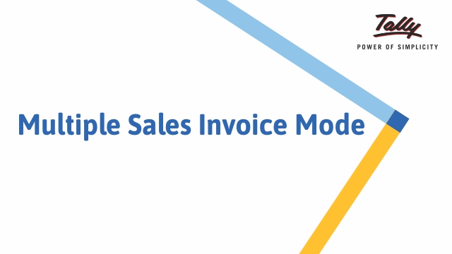 Multiple Sales Invoice Modes